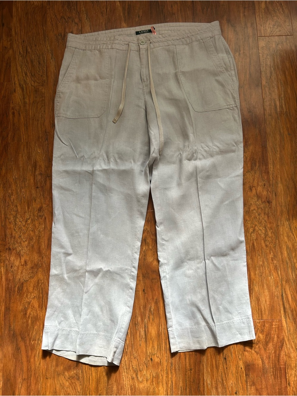 Women’s Linen Drawstring Pants Breathable Euro Summer Vacation Ralph Lauren - Picture 6 of 16